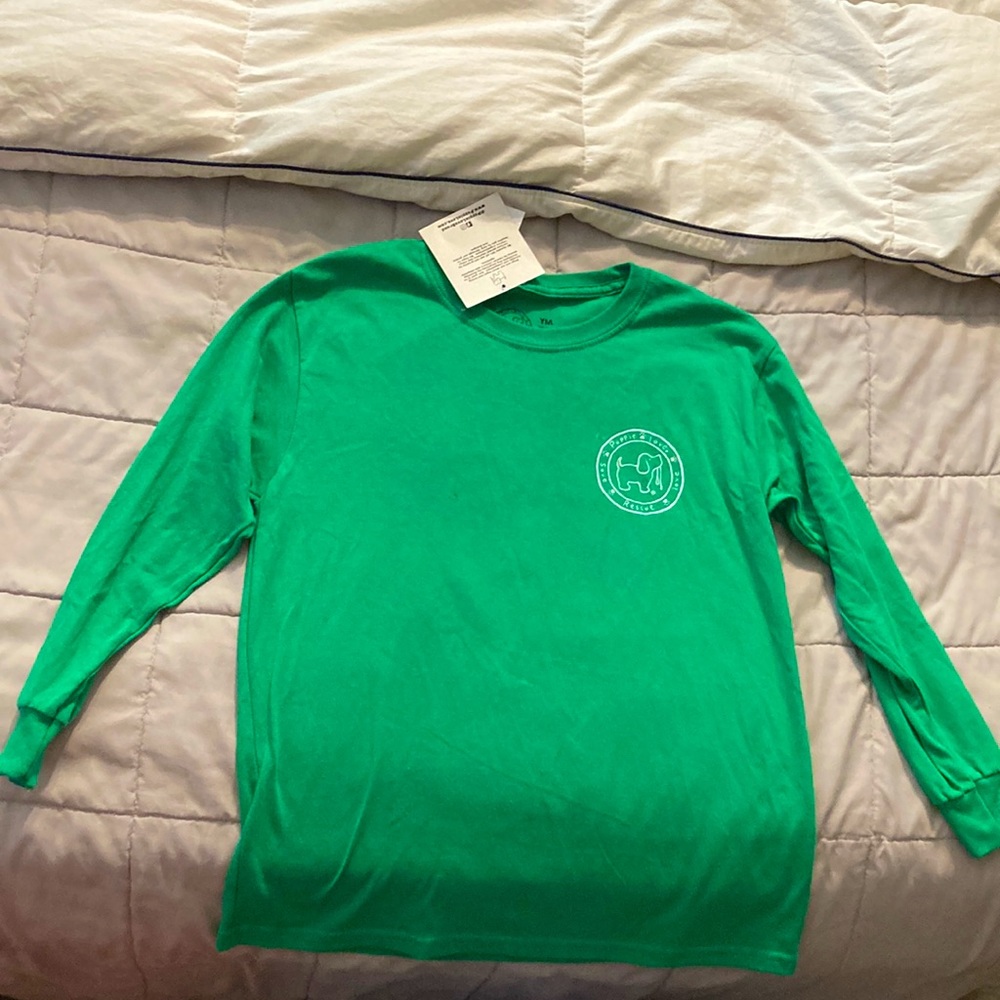 Green Christmas addition puppy love long sleeve shirt.
